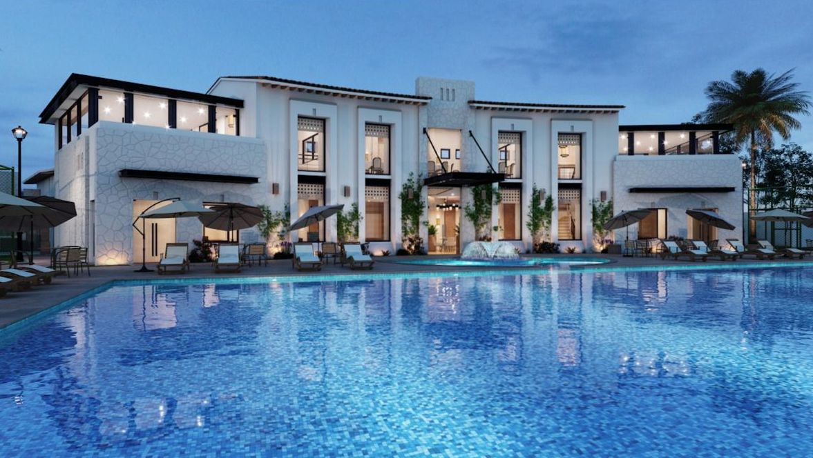 Fictional Coral Meridian resort pool in Queensland